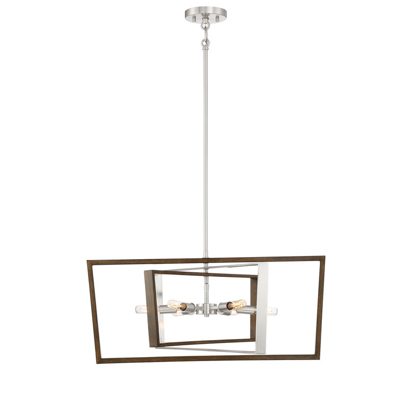 Lustre rectangulaire à 6 lumières Krantz