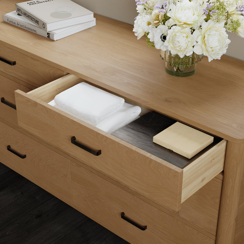 natural oak dresser ROUND OFF 6-DRAWER start with Joni Sikaic Dresser 44 Inch Tall