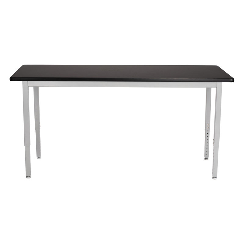 Adjustable Height Black and Silver Steel Science Table