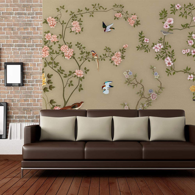 Murale lisse de style chinois, L 100 po x l 144 po