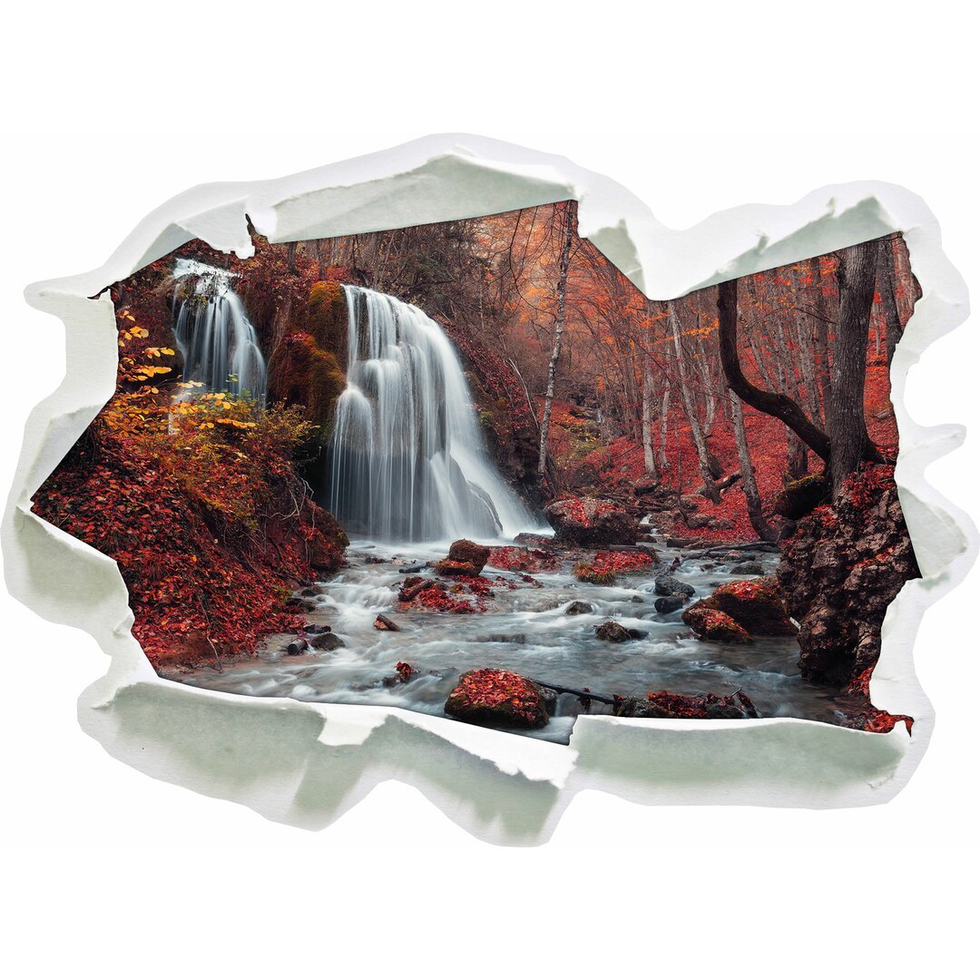 Wandtattoo Atemberaubender Wasserfall im Wald