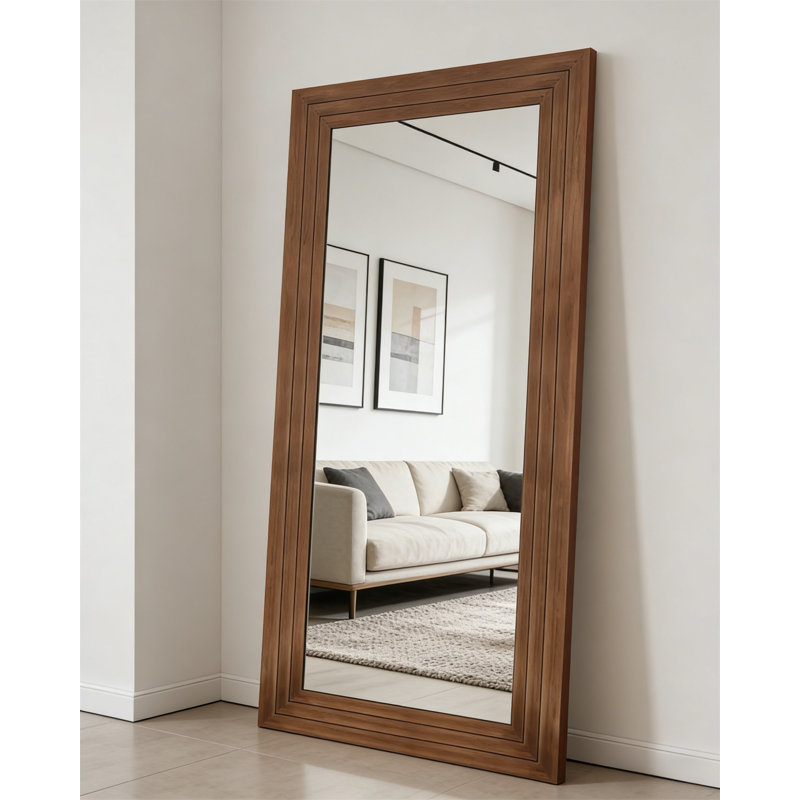 Full Body Mirror, Bracket Floor Mirror, Oversized Vertical Mirror, Large Wall Mounted Mirror, Wall Mounted Mirror, Rectangular Retro Style
