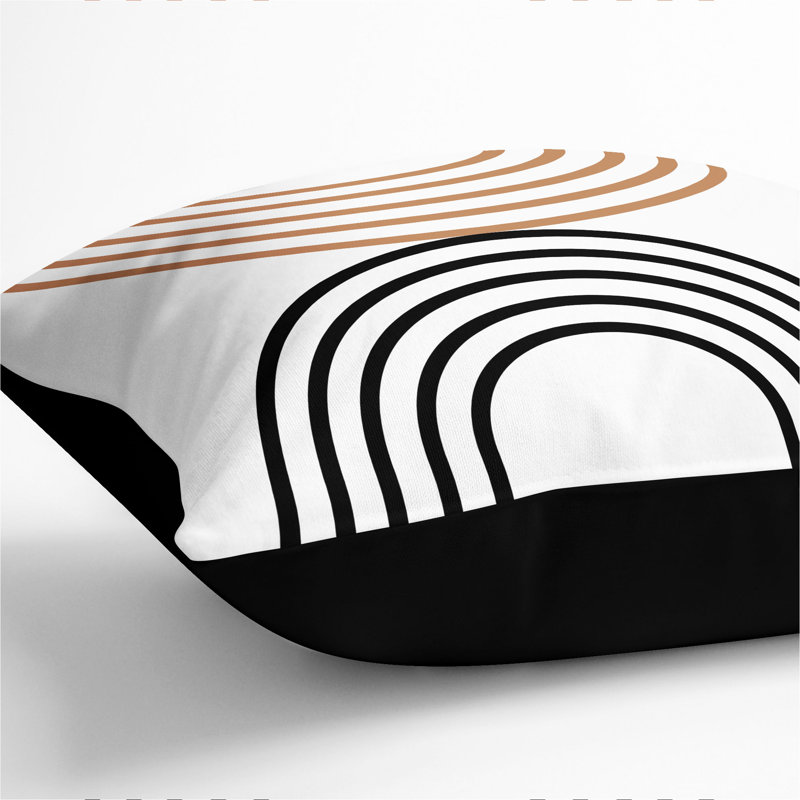 Composition 3 Square Throw Cushion, 55cm H x 55cm W x 20cm D, Black