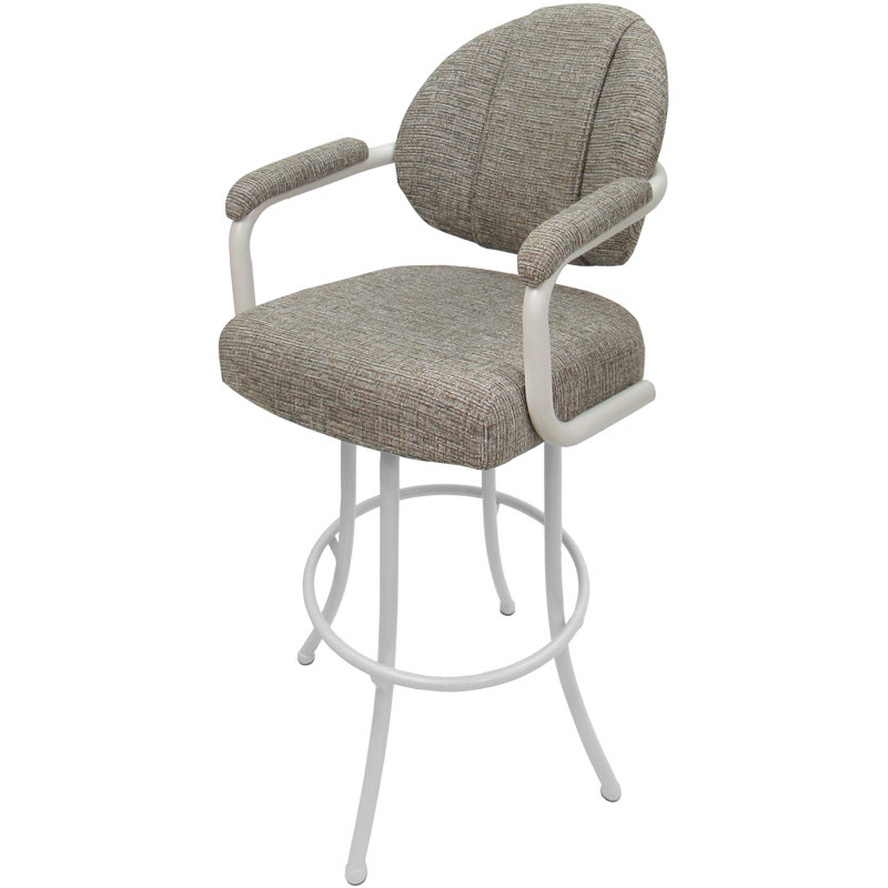 Tabouret de comptoir pivotant Vickky, Blanc, Tabouret de comptoir (siège d'une hauteur de 26 p