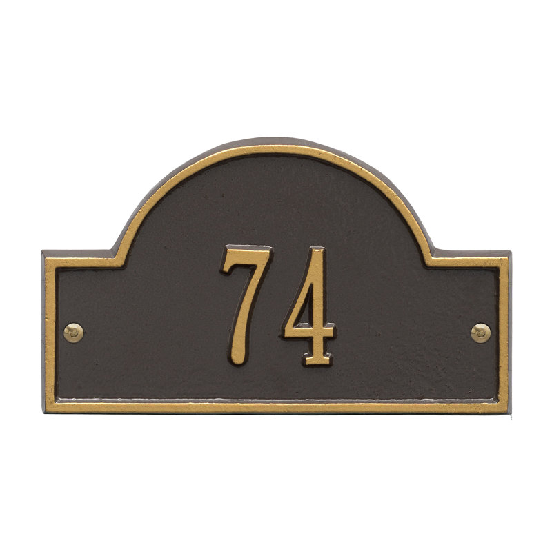Plaque d'adresse murale 1 ligne, Bronze et doré, Oui