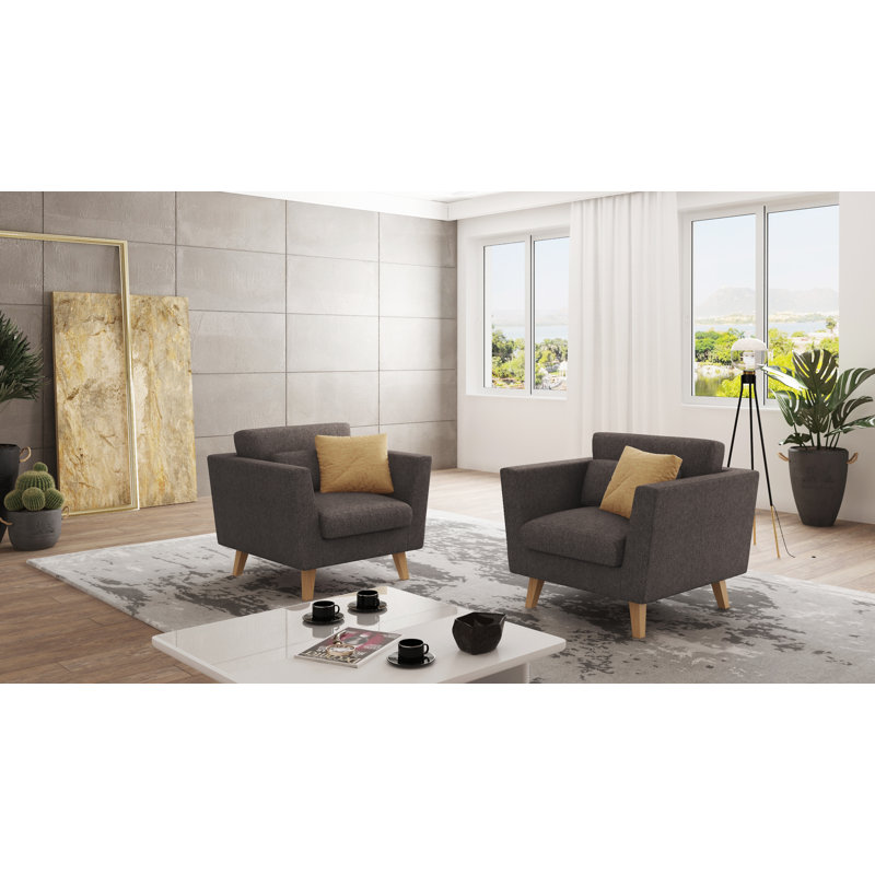  Scandinavian Armchair, Brown - Khaki