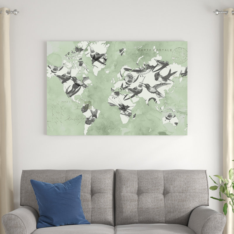 Impression sur toile tendue, "Mouillage des oiseaux" par Jennifer Goldberger, H 32 po x l 48 po x P 1,25 po