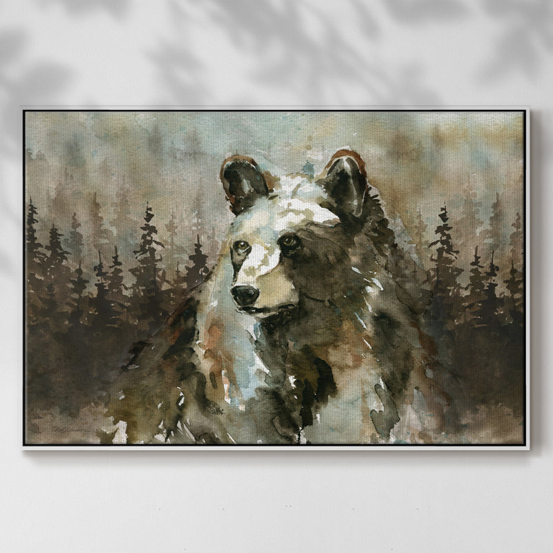 Lodge Twilight II, peinture sur toile encadrée, H 17 po x l 25 po x P 2 po, Cadre blanc