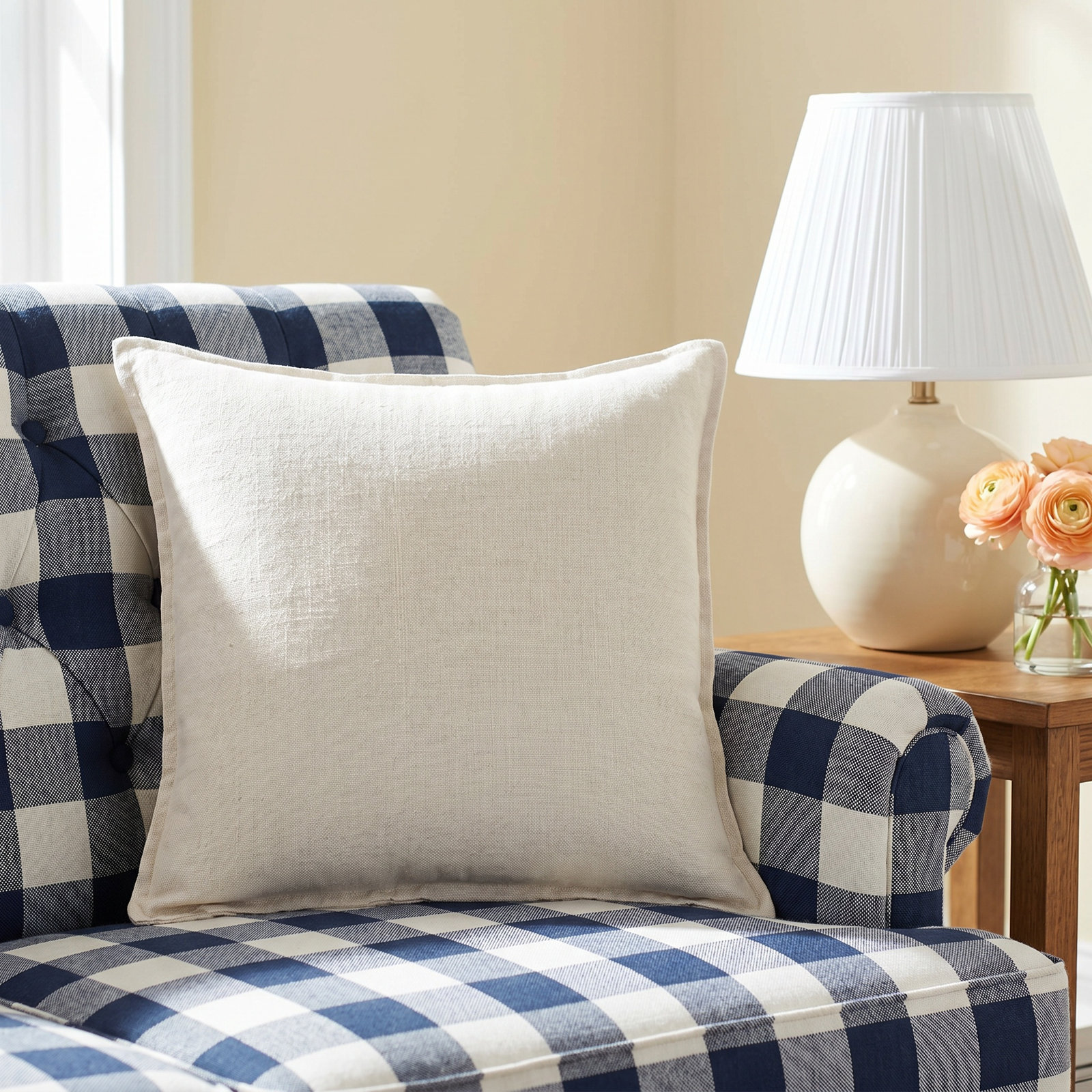 Avey 22" x 22" Linen Pillow Cover, Pillow Cover Only - No Insert
