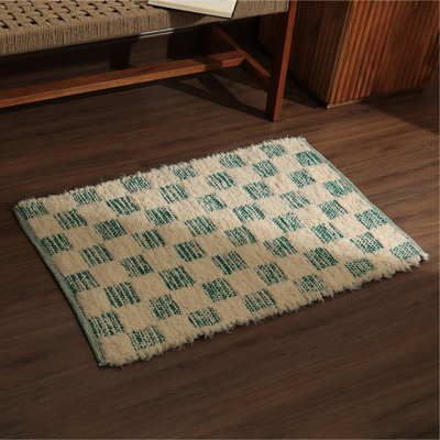 Tapis à carreaux 36 po x 24 po Checker - Élégant tapis décoratif pour le salon, la chambre à coucher
