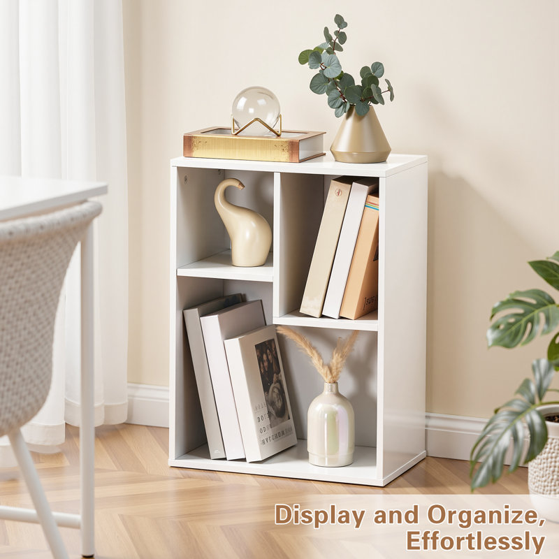 Dravion 15.7'' W Nightstand Vertical Horizontal Irregular Open Shelf for Bedroom Living Room, White