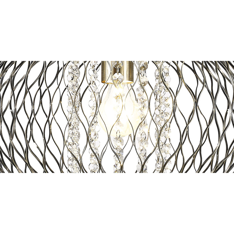 1 - Light Crystal Pendant, 150cm H x 38cm W x 38cm D, Gold