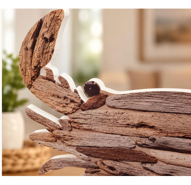 Décoration murale d'extérieur côtier crabe Driftwood, 24 pouces