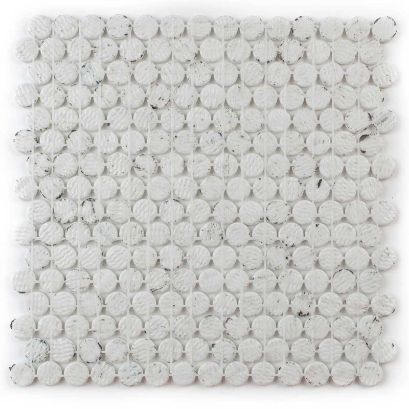 Eterna Penny 12"x12" Recycled Glass Mosaic Tile, Gray