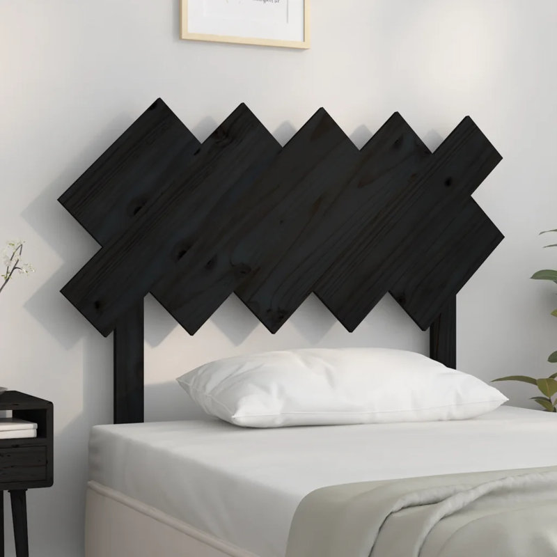 Solid Wood Headboard, 104 x 80.5 cm, Black