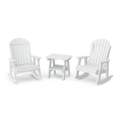 Heritage 3-Piece  Adirondack Rocking Chair Set With Side Table