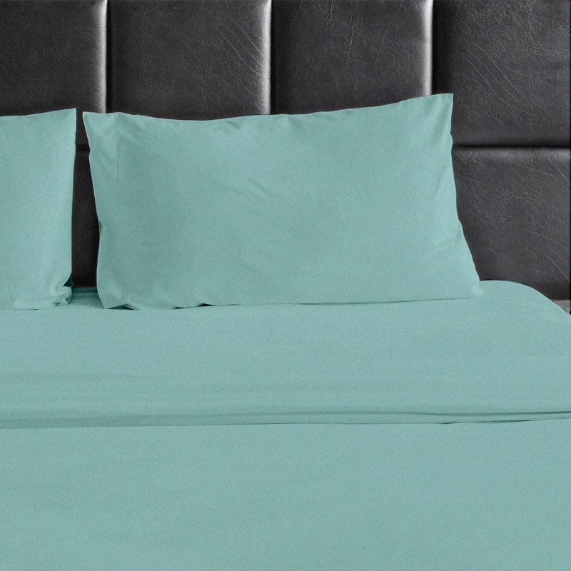 Ensemble de draps en micro-fibre, Turquoise, Ensemble de draps pour grand lit + un drap-housse 