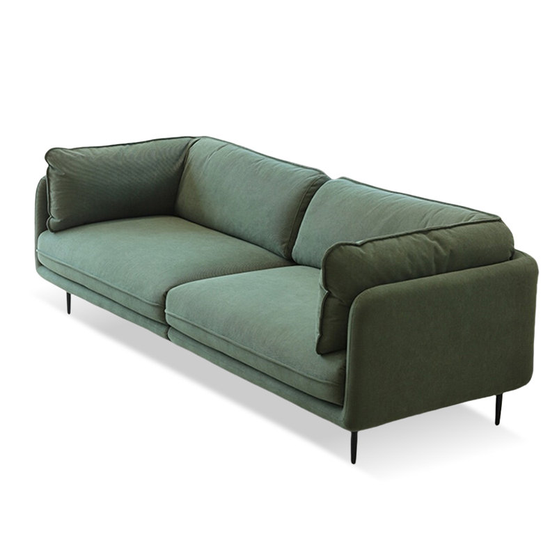 Coussin en velours côtelé vert, H 33,46 po x l 70,87 po x P 37,40 po