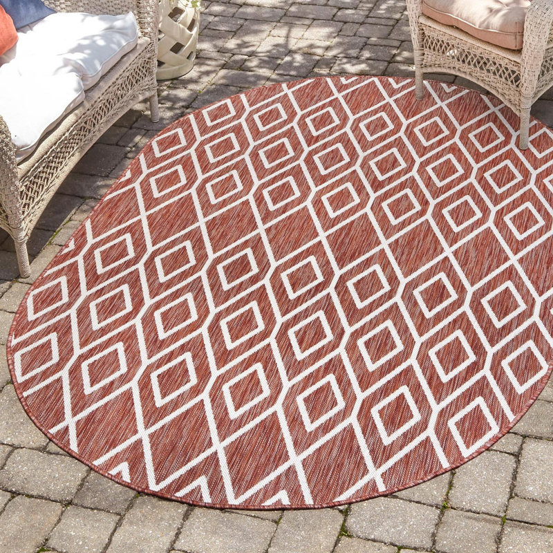 Darcella Turks and Caicos Indoor/Outdoor Rug, Oval 7'10" x 10'
