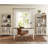 2 Piece Office Set, 56" Executive Desk & Set Of 2 Bookcases With Glass Doors, White