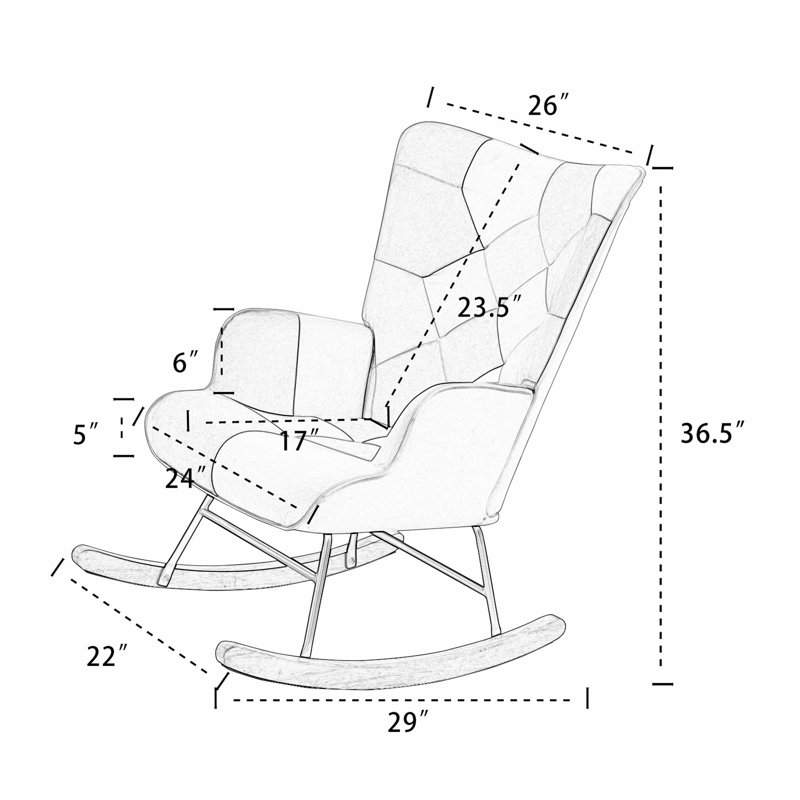 Fauteuil large de 35,4 po Zecharia, Tissu bleu
