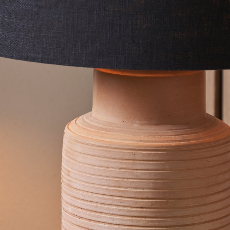 Ceramic Table Lamp, Orange, 23.62" H x 13.78" W x 13.78" D, Black