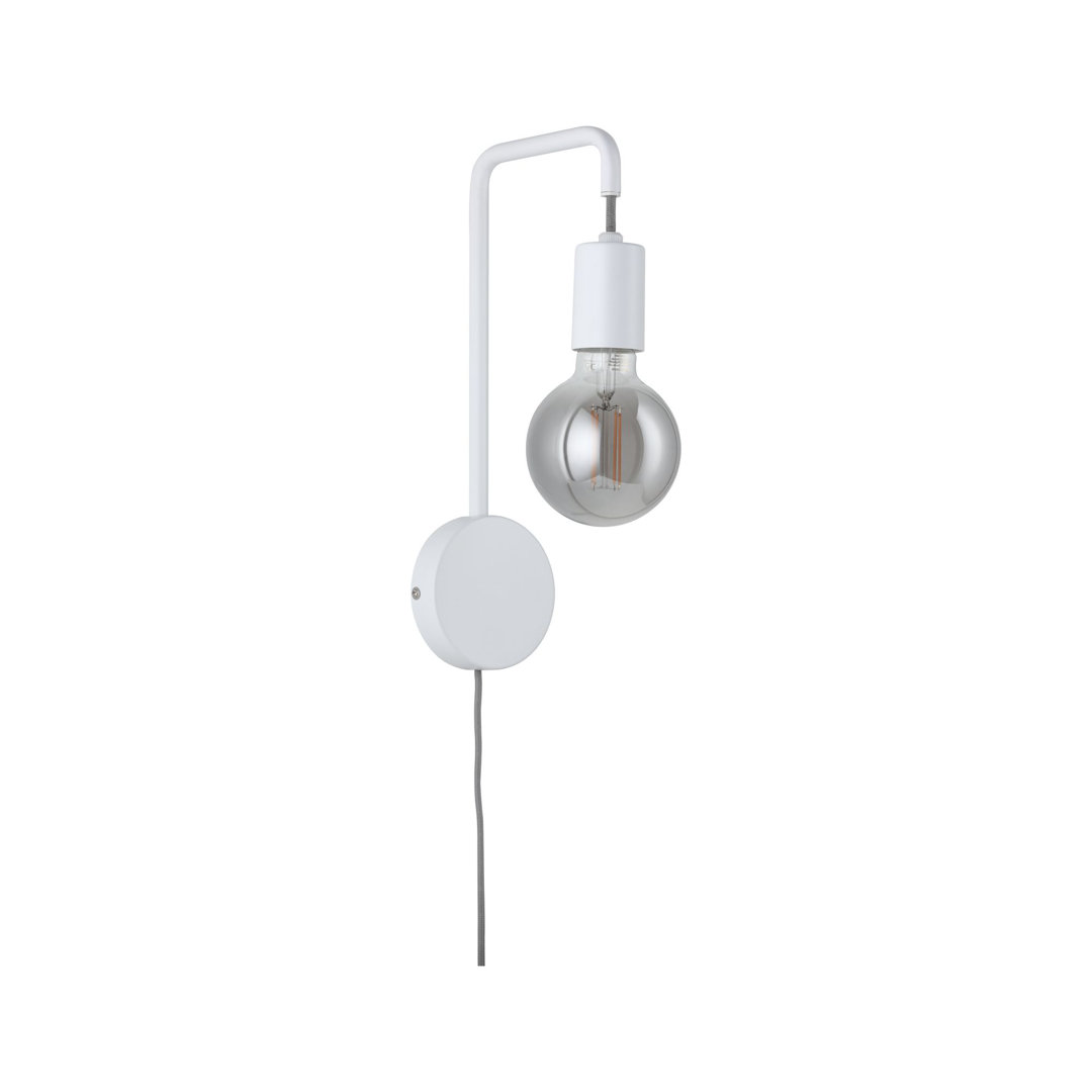 Calvani 1 - Light Dimmable Plug-in White Armed Sconce