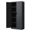 Armoire de rangement en métal 72 po H, armoire verrouillable en acier à outils noir avec portes et 4 tablettes, grands classeurs pour systèmes de rangement de garage