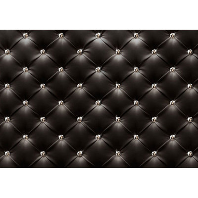 Murale pelez et collez - Cuir noir avec diamants