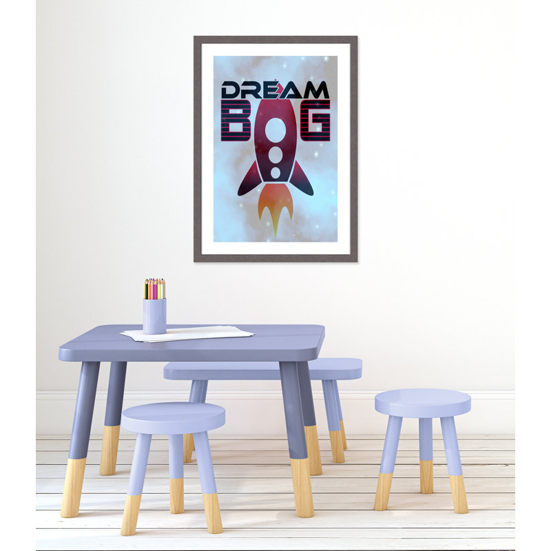 Grande surface de rêve, 34.5" H x 24.5" W x 0.63" D, Encadrement fil du bois gris