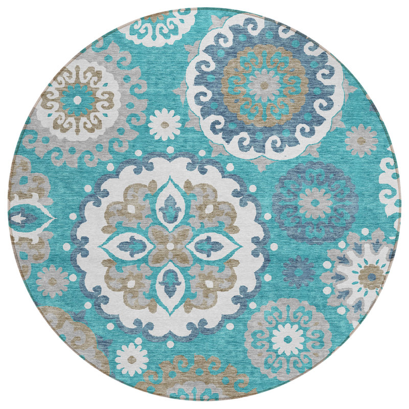  Tapis d'entrée / extérieur antidérapant Ferrand, Rond 8 pi