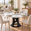 with Iron Base Dining Table