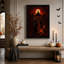 Art mural sur toile gothique, chat noir et citrouille au labyrinthe d'Halloween-1060562067