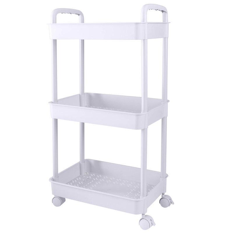 Organize it All 3 Tier Rolling Cart, White
