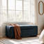 Banc de rangement rembourré bouclé de 47,2 po avec couvercle relevable et pieds en bois massif-1119212982