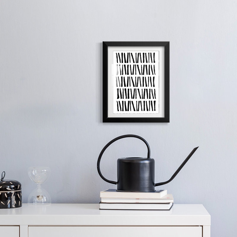 Inky Trace -Framed Print, 28.5" H x 20.5" W, Black