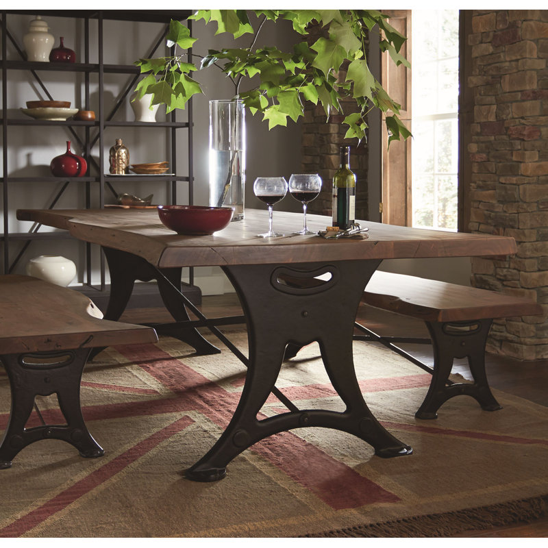 Organic Forge Solid Wood Dining Table, Natural Walnut, 36" H x 72" L x 36" W