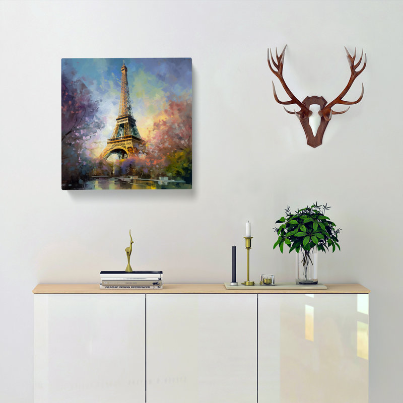 Eiffel Tower Impressionism No.1 - Wrapped Canvas, 50cm H x 50cm W x 3cm D