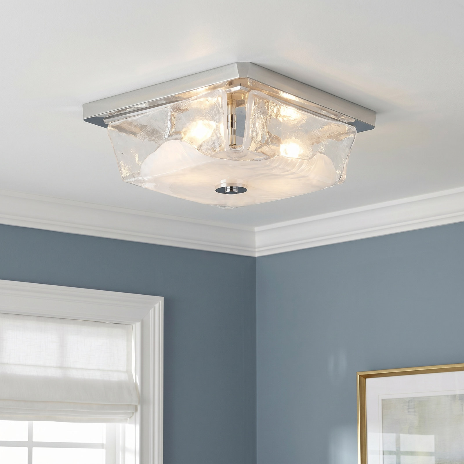 Hudson Valley Hines 3-Light Flush Mount, Polished Nickel