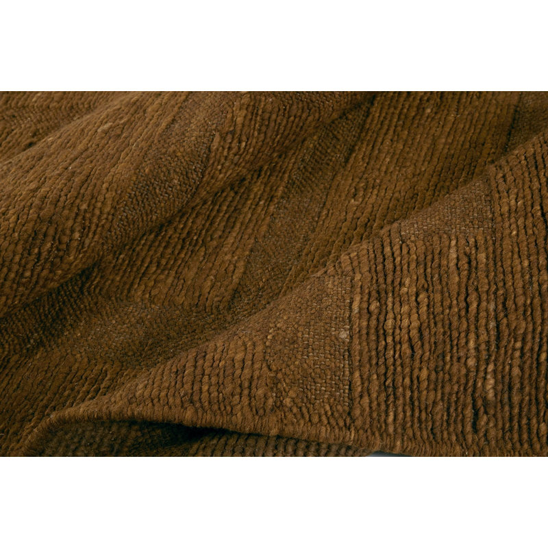New Textures Collection Handmade and Flatweave Wool Area Rug, Orange, Runner 3' x 12'