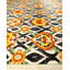 Tapis unique orange / noir 14 pi x 16 pi 5 po Gagliano