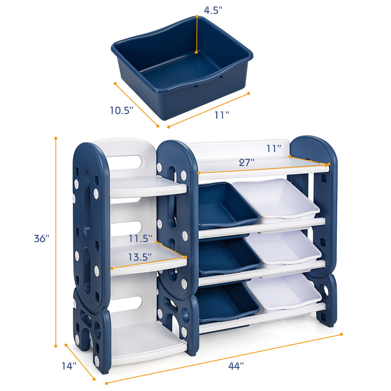 Arwood Toy Organizer, Blue/White