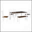 Ensemble de table de salle à manger 6 pièces avec 4 chaises ergonomiques et un banc, parfait pour un décor rustique et contemporain.