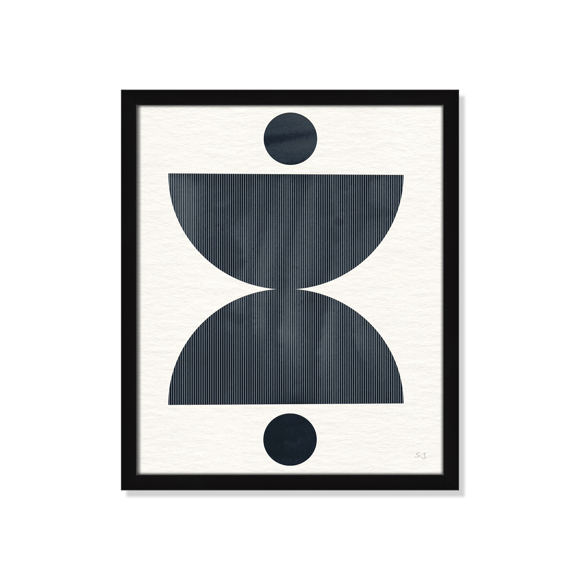 Eclipse II by Susan Jill, 19" H x 16" W x 0.75" D, Satin Black Framed