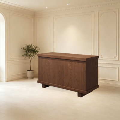 Vintage Reception Desk with Lockable Drawer, No Assembly Required, Front Counter for Clothing Store, Salon, Office and Retail Spaces