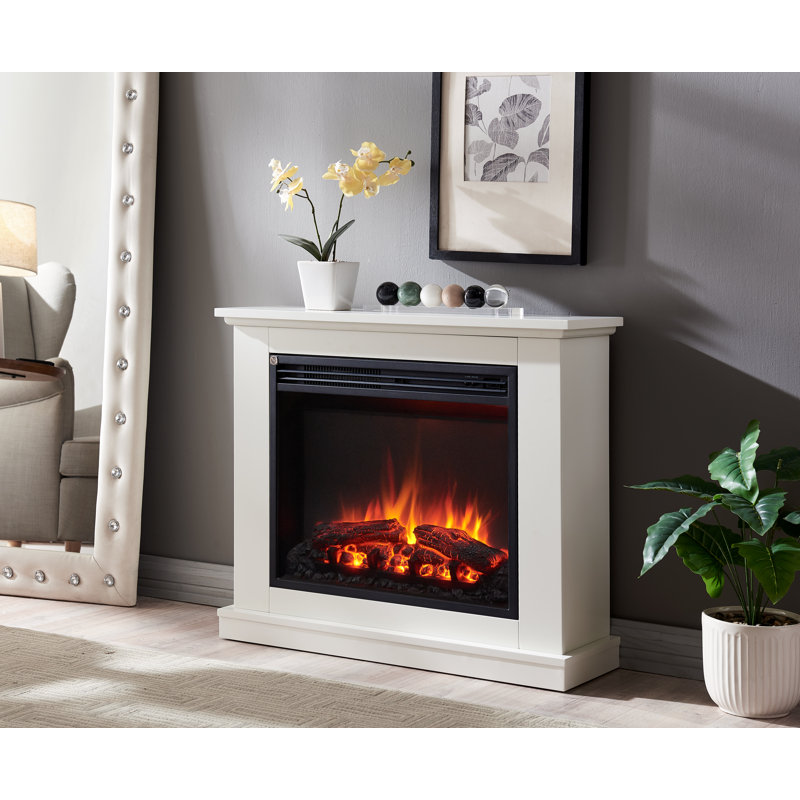ASHBOURNE FLAMME 82cm W Electric Fireplace, White