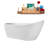 69" Streamline Soaking Glossy White Freestanding Tub and Tray With Internal Drain-101413283