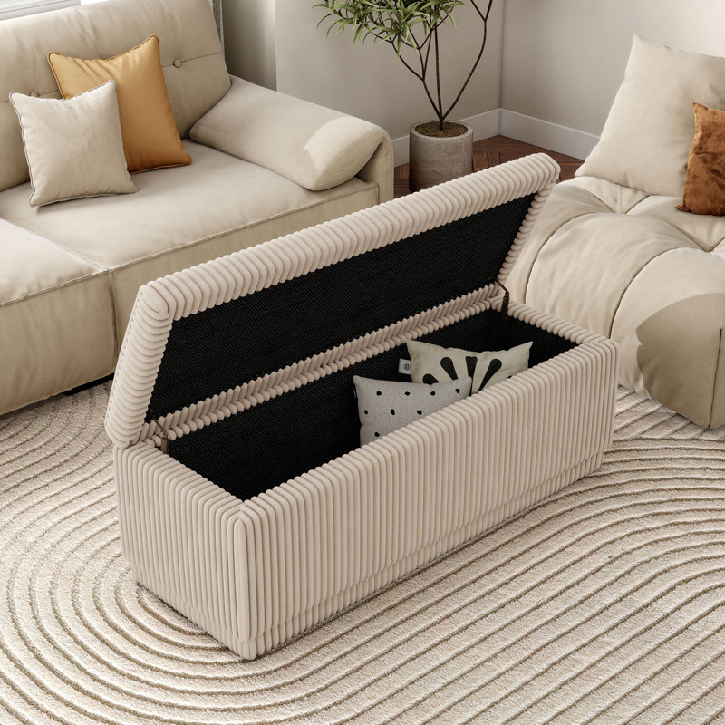 Banc Bessler avec compartiment de rangement caché Robert, Beige
