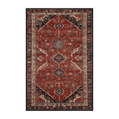 Machine Washable Persian Brown Area Rug