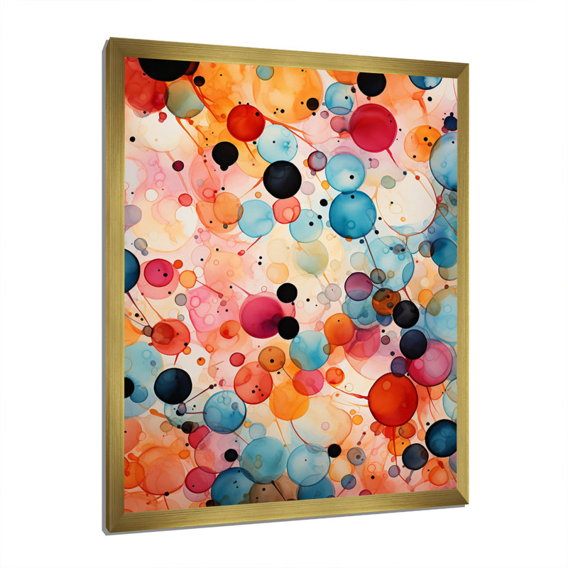Mid-Century coloré, contrastes colorés IV sur toile, Cadre photo doré, H 20 po x l 12 po x P 1 po